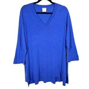 Kerisma Doli Wool Blend V-Neck‎ 3/4 Sleeve Tunic Sweater Women's Large Lagenlook